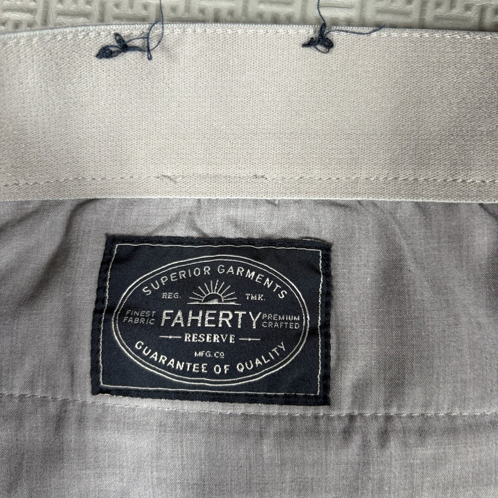 Faherty Reserve Movement Pant Mens 40x32 Fit 42 Gray Stretch Chino Casual Pants - Picture 4 of 13